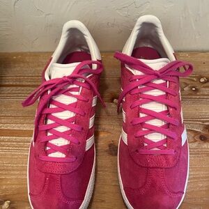 Adidas Gazelle Women's Fuchsia and White Sneakers. Size 7